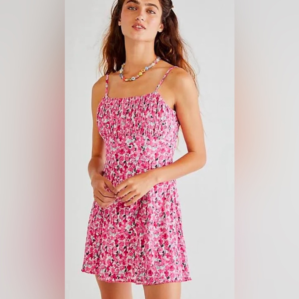 New Free People Strappy Printed Mini Dress In Cherry Blossom Size M